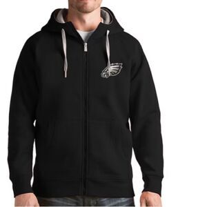 Men's Philadelphia Eagles Antigua Black Victory Full-Zip Hoodie NWT Sz L